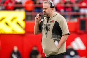 Home 9 Nov 11, 2023; Lincoln, Nebraska, USA; Nebraska Cornhuskers head coach Matt Rhule during the third quarter against the Maryland Terrapins at Memorial Stadium. Mandatory Credit: Dylan Widger-USA TODAY Sports