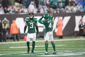 Home 5 D.J. Reed (4) and Jordan Whitehead (3) in the green jerseys celebrate a defensive stop in their win against the Houston Texans.