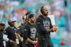 Home 15 Dec 17, 2023; Miami Gardens, Florida, USA; New York Jets head coach Robert Saleh reacts from the sideline against the Miami Dolphins during the fourth quarter at Hard Rock Stadium. Mandatory Credit: Sam Navarro-USA TODAY Sports