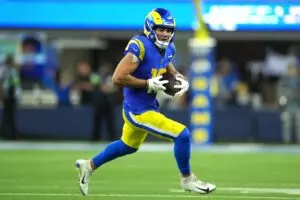 Home 4 Dec 21, 2023; Inglewood, California, USA; Los Angeles Rams wide receiver Puka Nacua (17) carries the ball against the New Orleans Saints in the second half at SoFi Stadium. Mandatory Credit: Kirby Lee-USA TODAY Sports