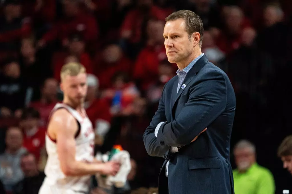 Fred Hoiberg looks on the Nebraska men's basketball team as the Huskers defeated the Ohio State Buckeyes 83-69.