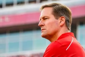 Home 13 Lincoln, NE, USA; Nebraska Cornhuskers athletic director Trev Alberts before the match against the Omaha Mavericks at Memorial Stadium.