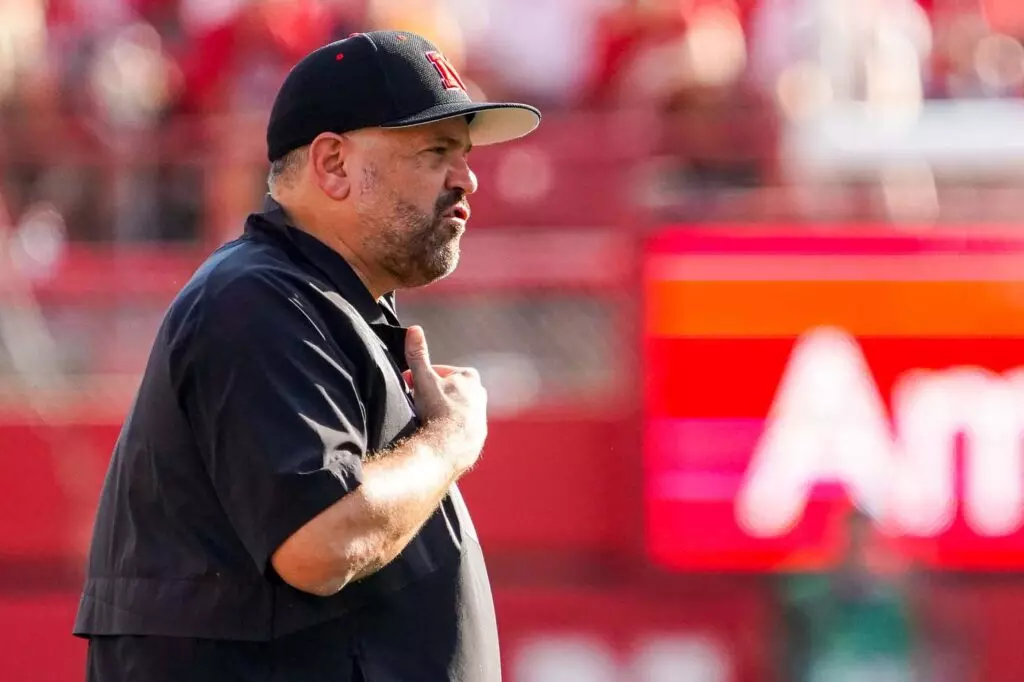 Sep 30, 2023; Lincoln, Nebraska, USA; Nebraska Cornhuskers head coach Matt Rhule during the third quarter against the Michigan Wolverines at Memorial Stadium.