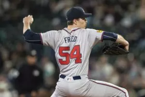 Atlanta Braves starter Max Fried (54) delivers a pitch during the first inning against the Seattle Mariners at T-Mobile Park.