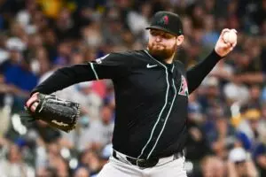 Home 13 Arizona Diamondbacks starting pitcher Jordan Montgomery (52) pitches in the first inning against the Milwaukee Brewers at American Family Field.