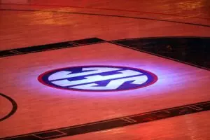 Home 15 The SEC Logo on Craddock Court at The Pavilion at Ole Miss.