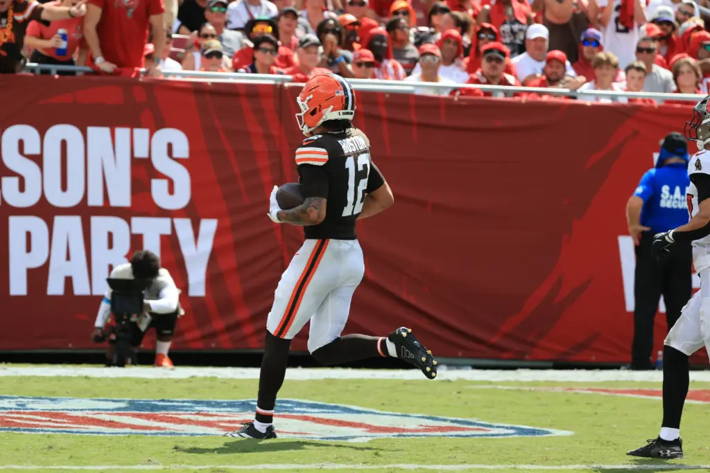 Cleveland Browns Rookie Denzel Boston Already Showing Strong Promise 2 Browns rookie Denzel Boston in the endzone against Tampa Bay