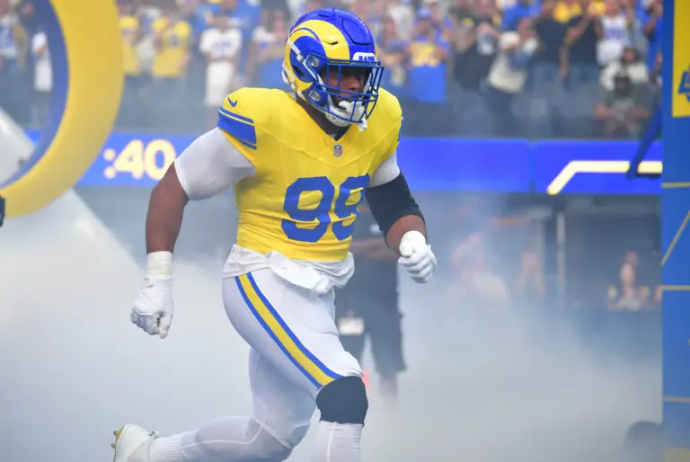 Home 1 Aaron Donald running out onto to field. Sunday Night Football