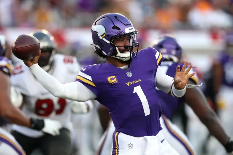 Home 2 Kyler Murray passes the ball against the Tampa Bay Buccaneers. Find out why the Minnesota Vikings haven't cracked the top 10 in my NFL power rankings.