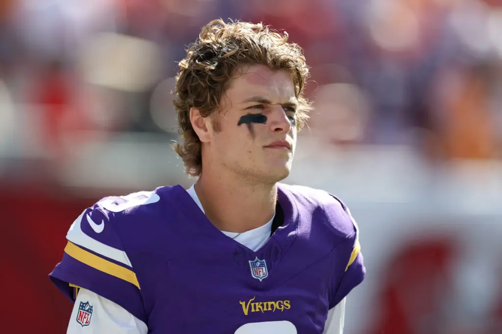 3 Teams That Could Trade for J.J. McCarthy 3 J.J. McCarthy looks on prior to the game against the Tampa Bay Buccaneers. With teams losing quarterbacks to injuries, what teams should attempt to trade for J.J. McCarthy?