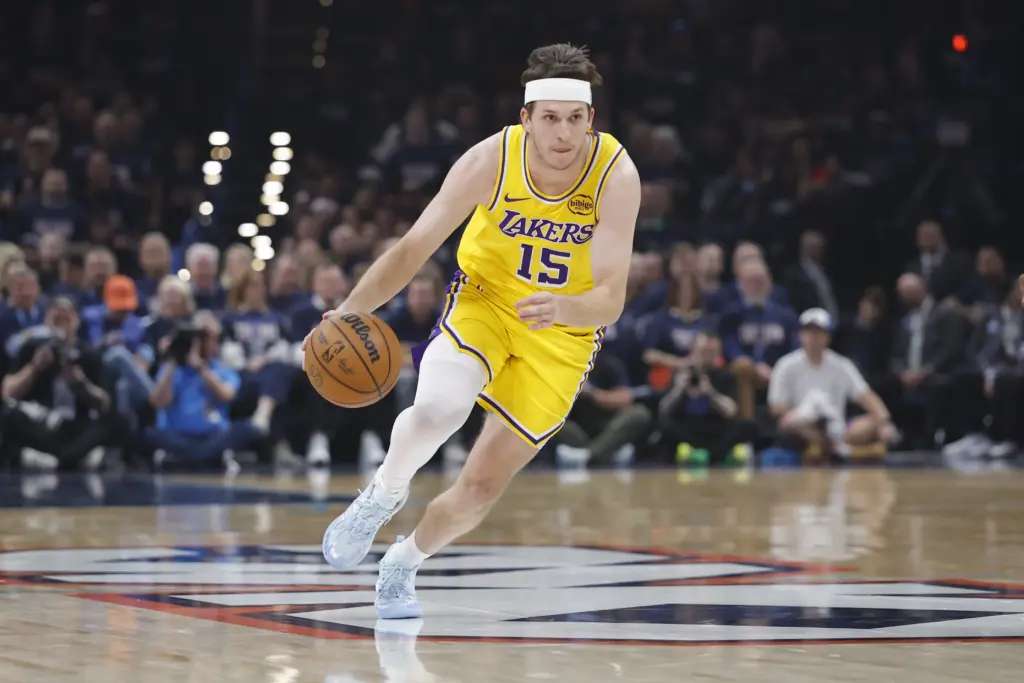 5 NBA Stars Who Could Make Their First All-Star Team for the 2026-2027 Season 3 Austin Reaves dribbling up the court against OKC