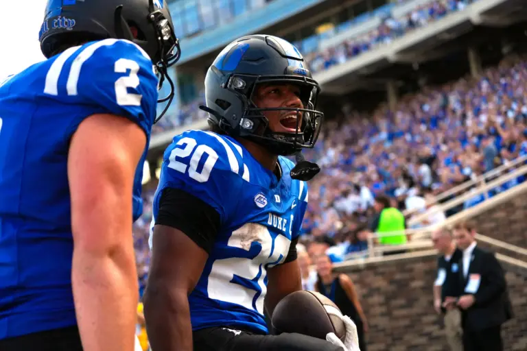 Nate Sheppard scores a touchdown against the Stanford Cardinal. Find out where Duke lands on our Week 6 ACC football power rankings.