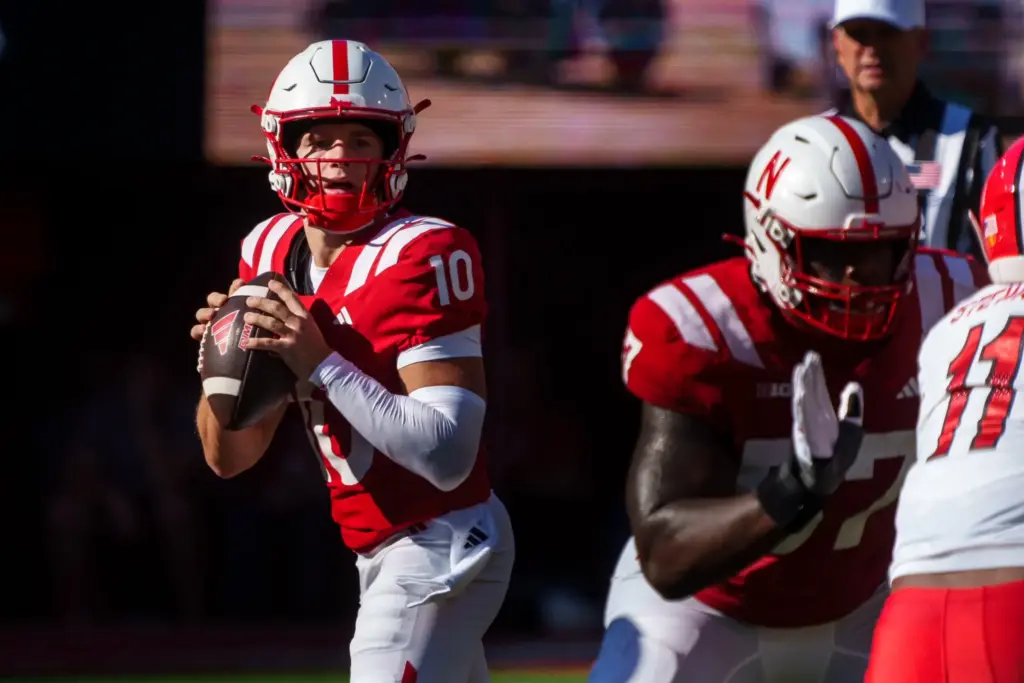 Anthony Colandrea passes against the Maryland Terrapins. Can Colandrea step up against No. 7 Indiana in Nebraska football's biggest test yet?