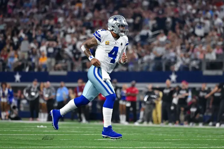 Home 2 Dak Prescott celebrates during the game against the Tampa Bay Buccaneers. The Dallas Cowboys are one of five NFL teams that are in a must-win situation this week.