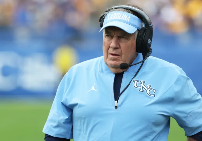 Bill Belichick looks on from the sidelines against the Pittsburgh Panthers. After a strong road victory for the Heels, find out where they rank in the ACC football power rankings entering Week 7.