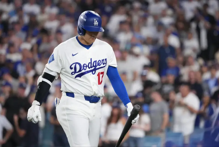 Home 1 Shohei Ohtani reacts after striking out during the seventh inning against the Milwaukee Brewers. Ohtani is one of the Dodgers star players who must bounce back in 2027.