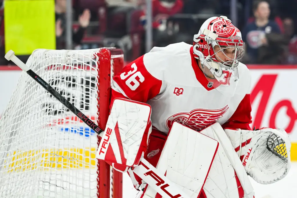 John Gibson in net for the Red Wings