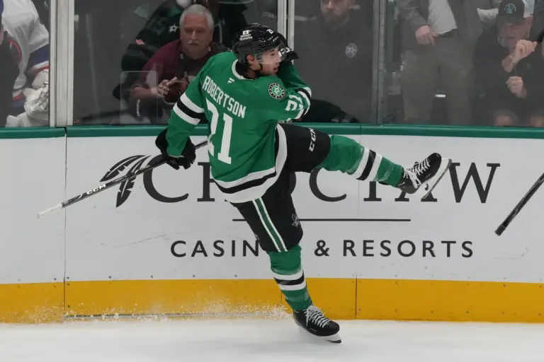 Jason Robertson celebrates